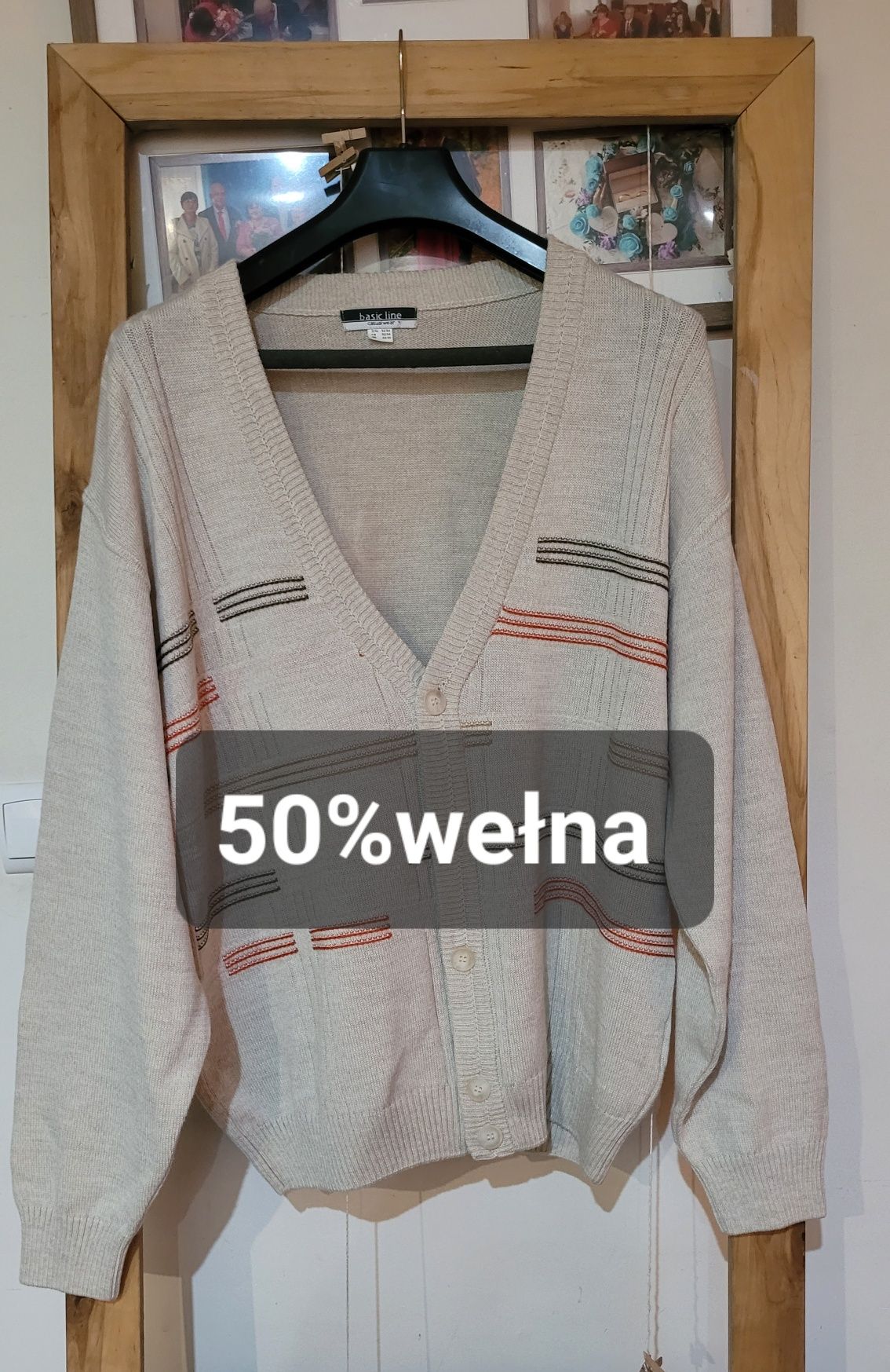 Sweter męski 50% wełny rozmiar 52/54