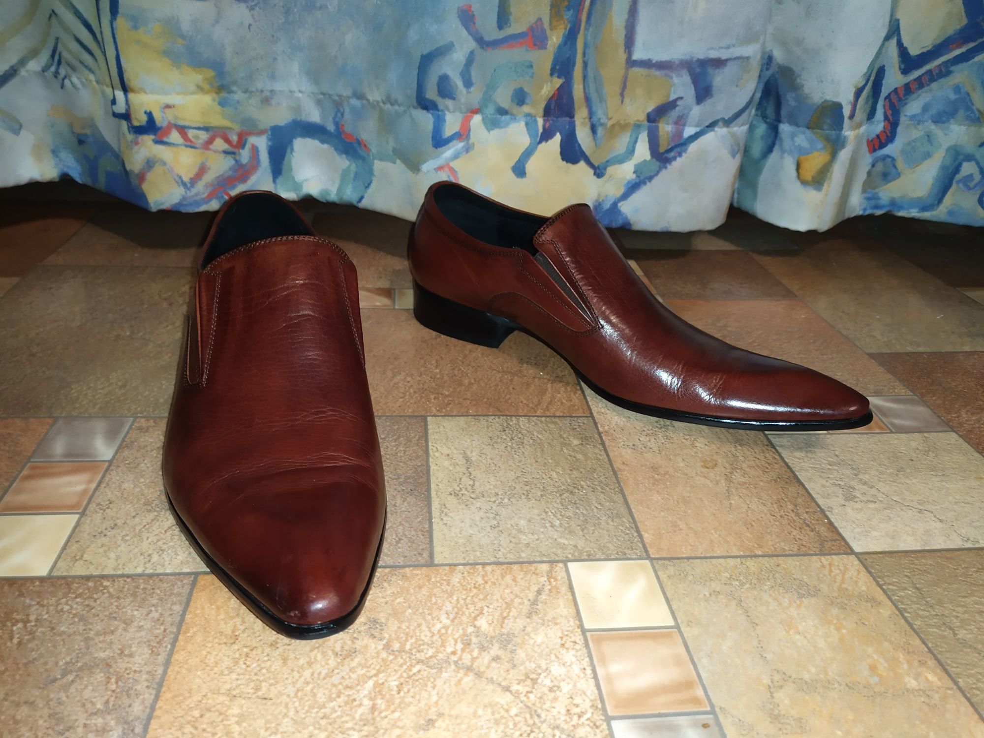 Классические мужские кожаные туфли на торжество  - Tezoro Man - 43