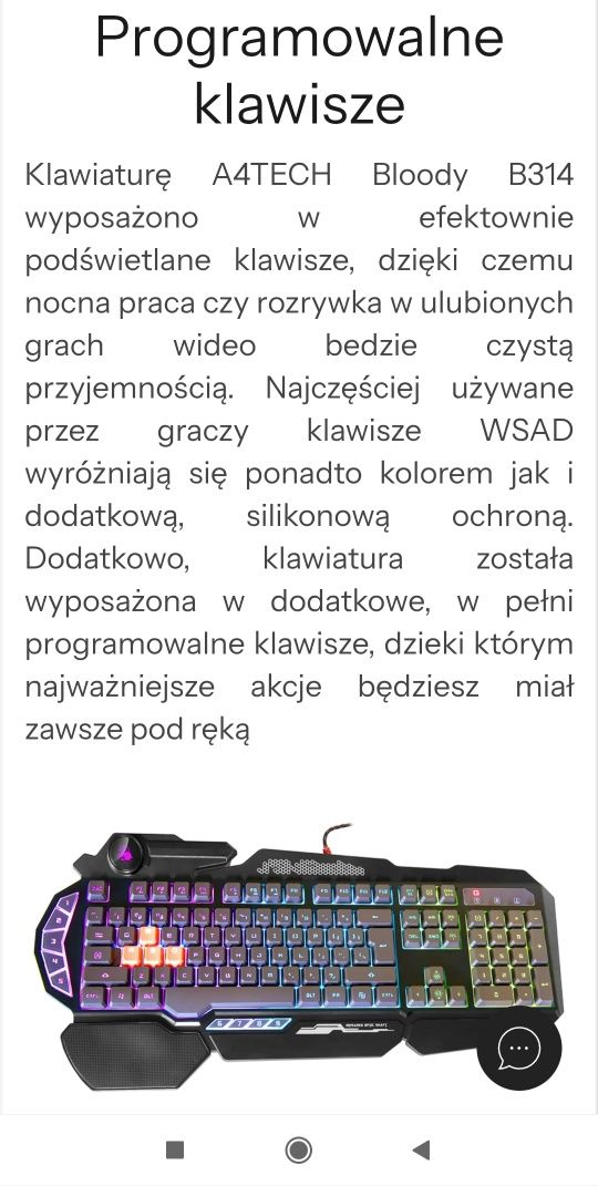 Klawiatura A4Tech Bloody B314