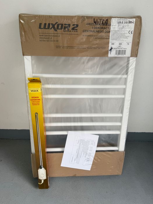 Grzejnik łazienkowy LUXOR 2 wraz z grzałką