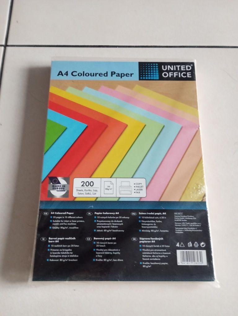 Papier ksero 10 kolorów ok 200 sztuk