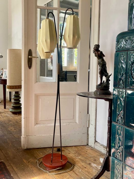 Lampa stojąca Maison Lunel z lat 50. XX w w stylu japońskim