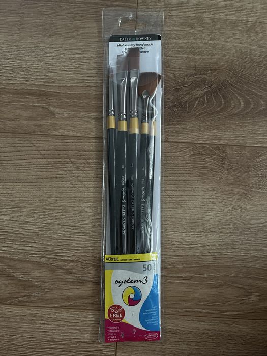 zestaw pedzli do malarstwa akrylowego system3 acrylic brushes