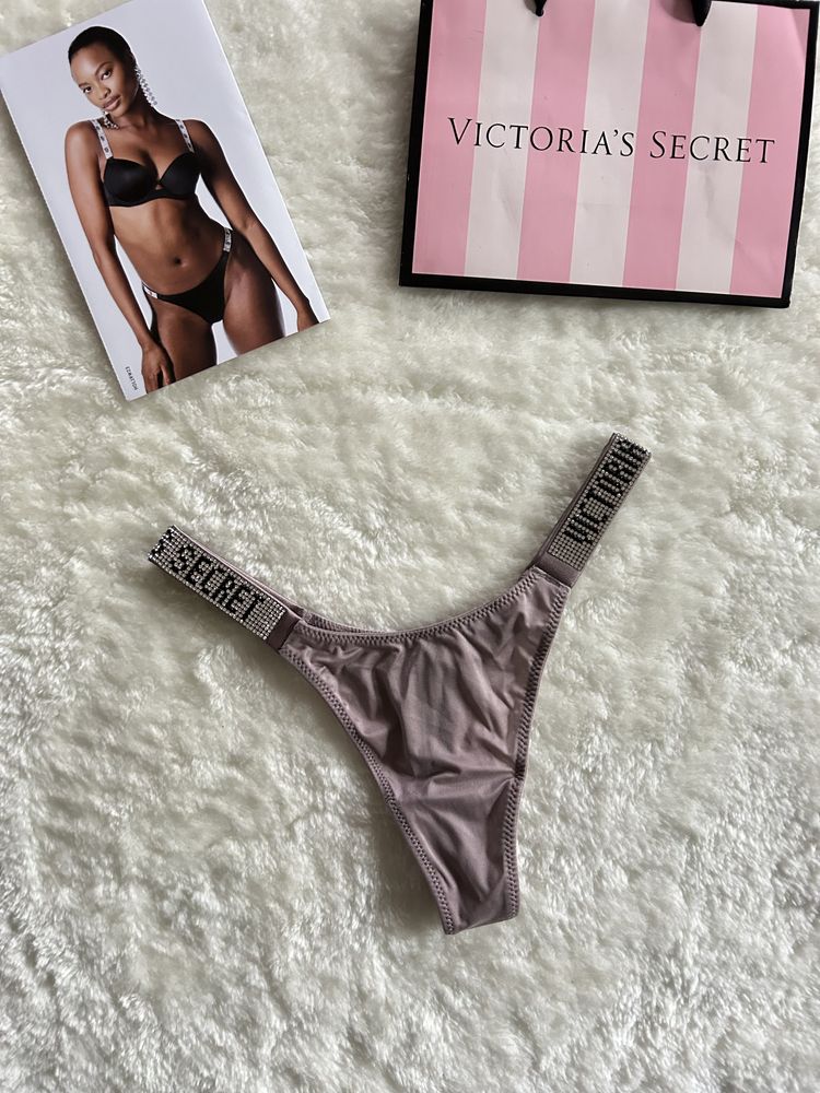 Victoria’s Secret nowe majtki XS liliowe shine strap oryginalne metka