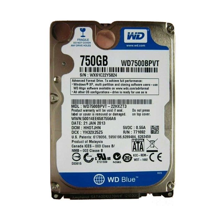 Жорсткий диск – Western Digital 750GB HDD "(WD7500BPVT)" 5400RPM/8MB!