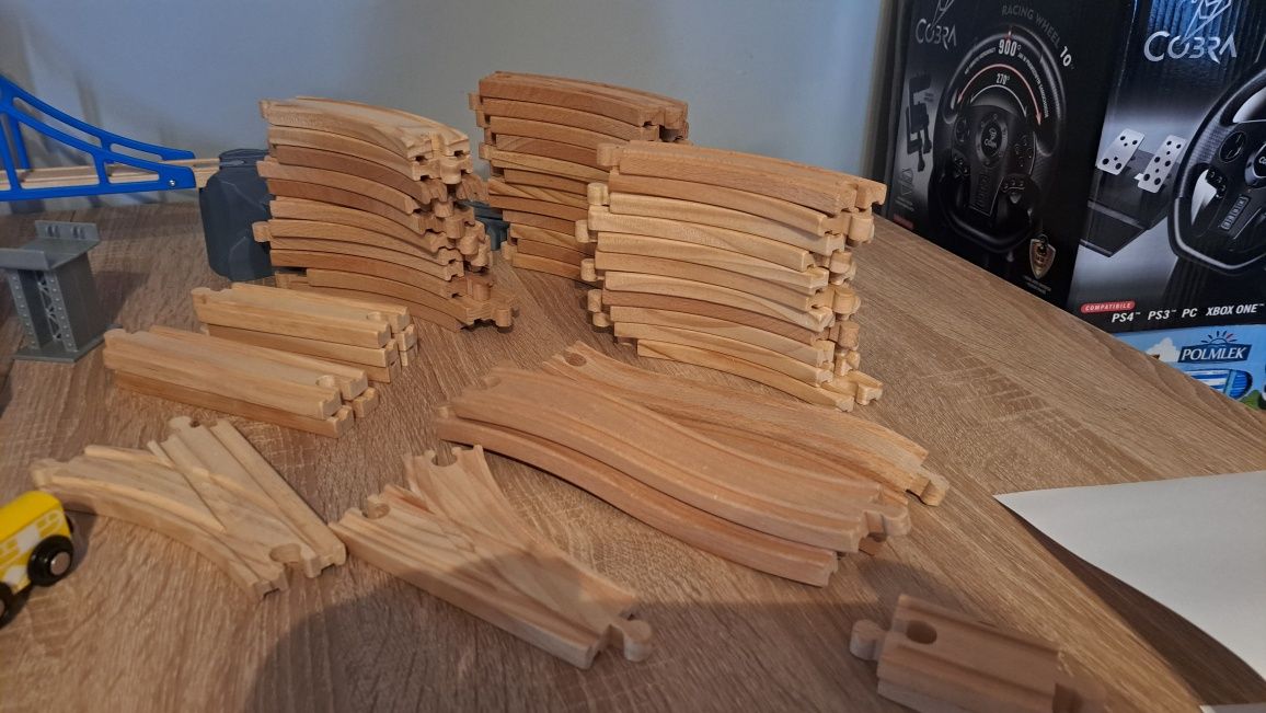 Drewniane tory 75 elementów