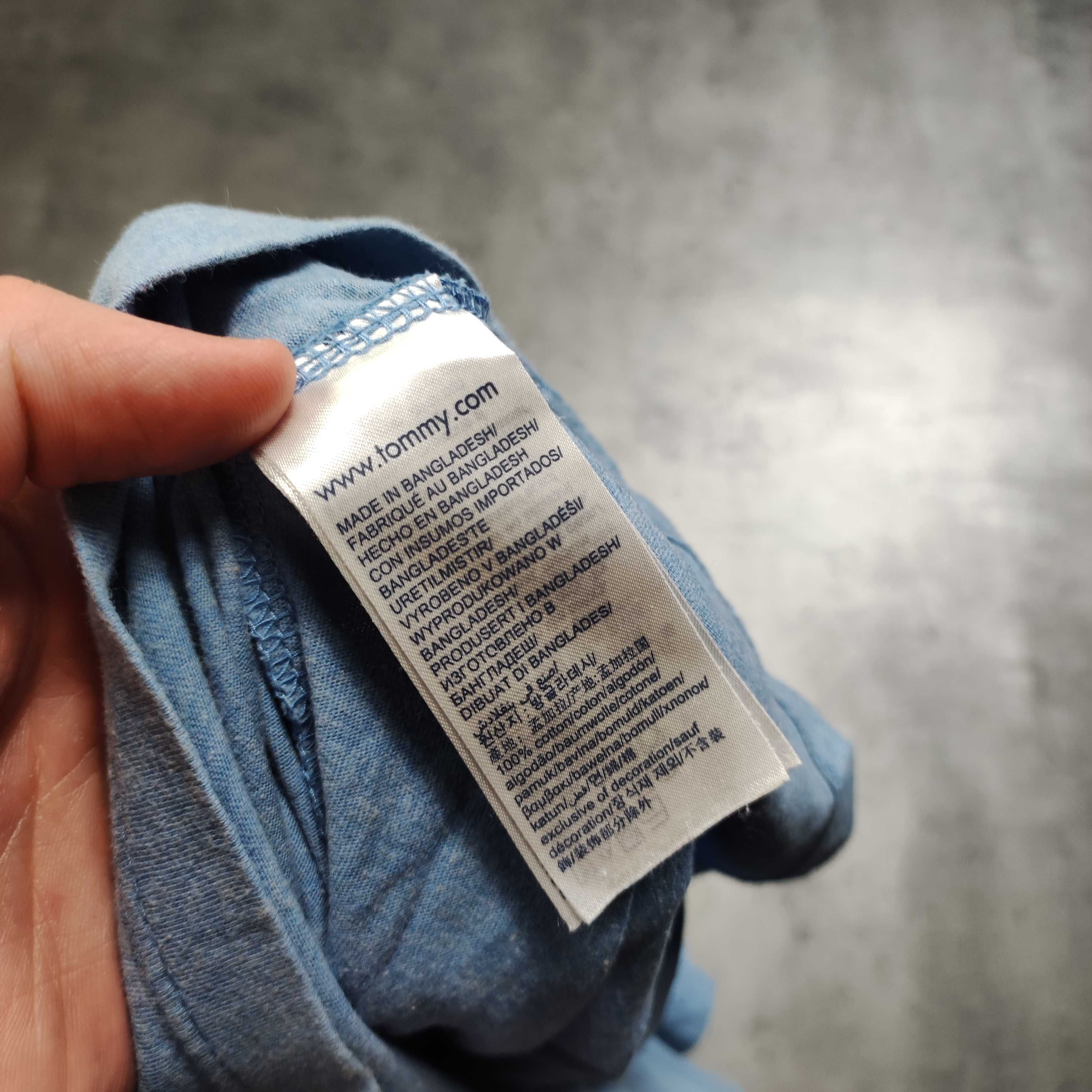 DAMSKA Koszulka PREMIUM Bawełna Błękitna Tommy Hilfiger Małe Logo