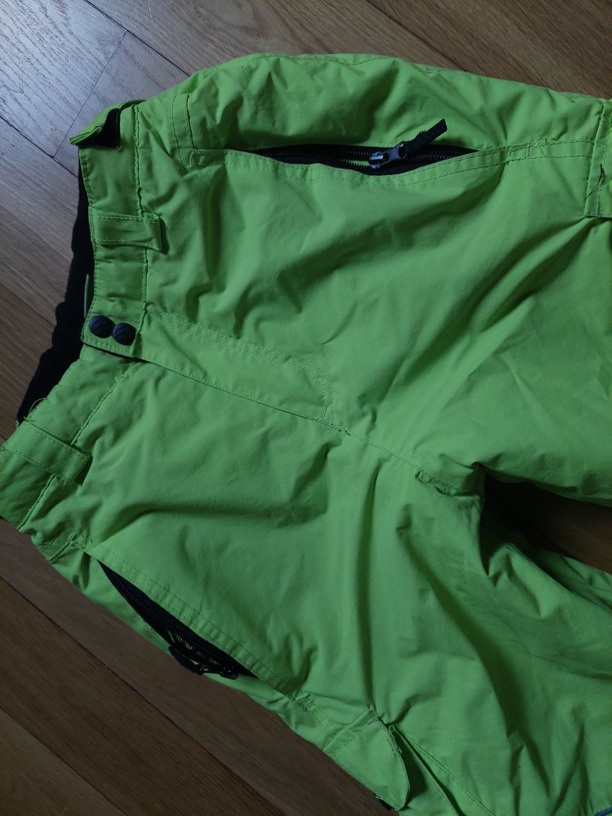 Neonowe spodnie narciarskie żółte Y.F.K 146/152cm wodoodporne ciepłe