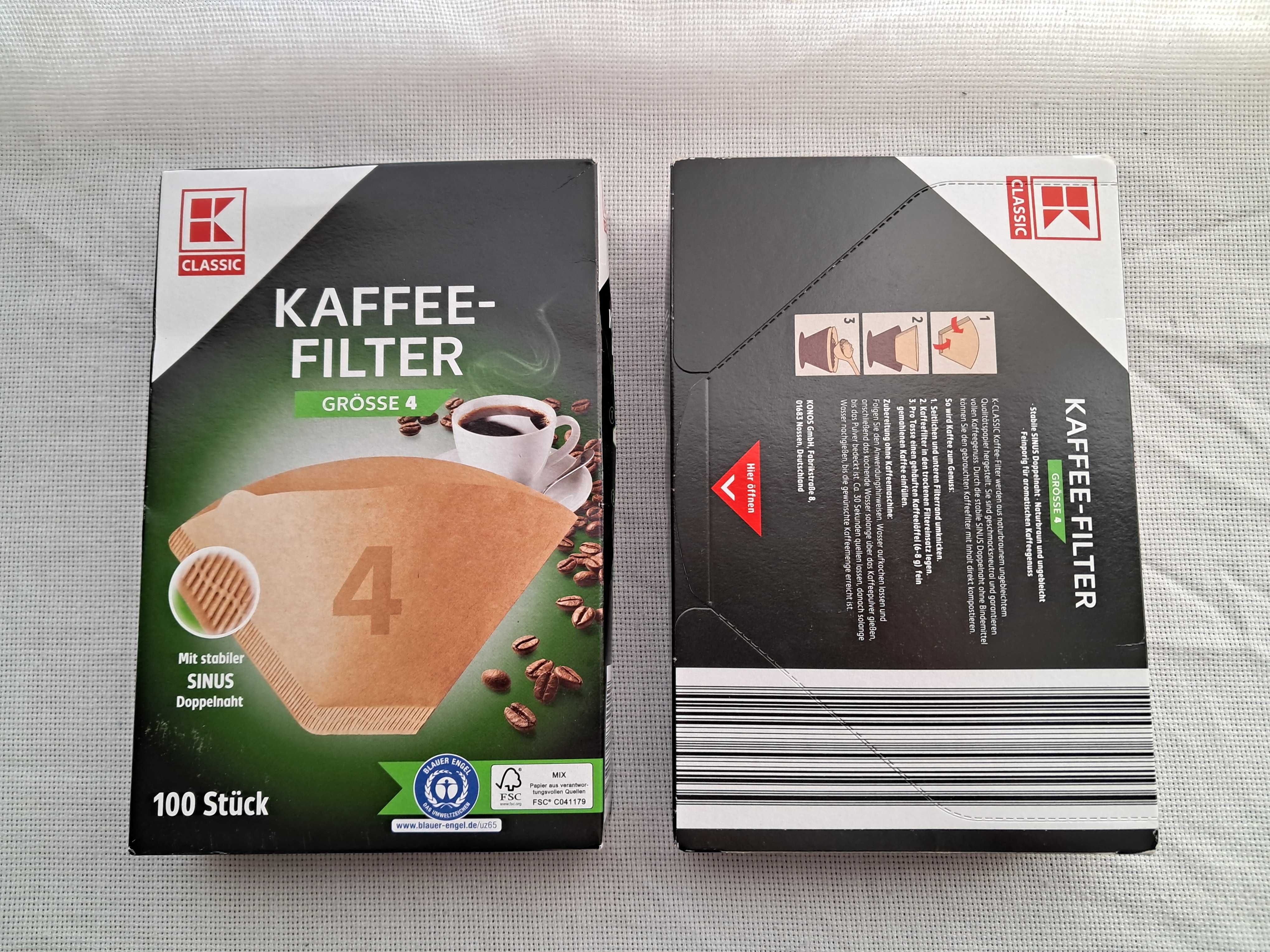 Новые немецкие фильтры для кофеварки K-Classic Размер 4. 100шт в пачке
