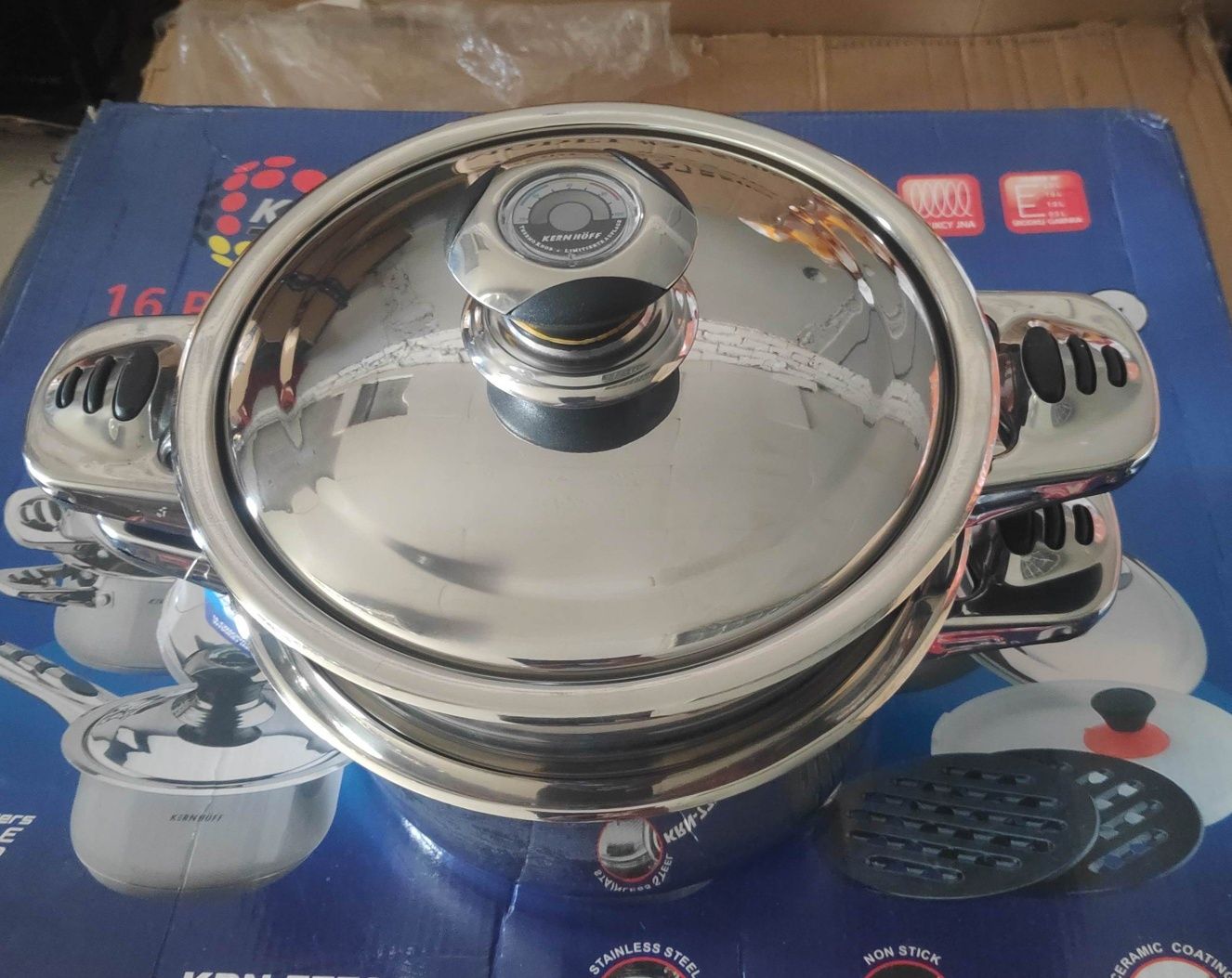 Stalowy garnek na parę 3L