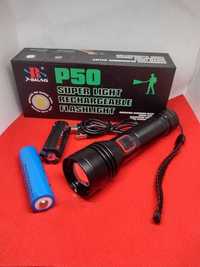 Latarka Taktyczna turystyczna LED Aku USB X-Balog -P50