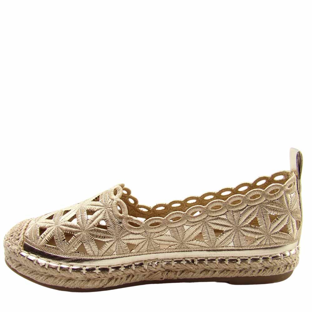 r.38 Potocki 16348 damskie espadryle ażurowe złote