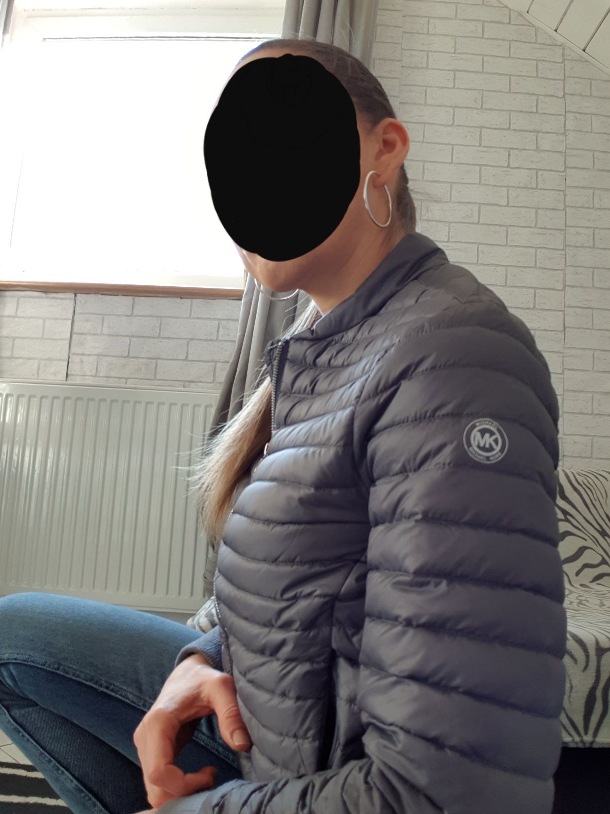 Szara, puchowa kurtka Michael Kors, rozm. XS