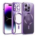 Etui do iPhone 14 MagSafe Case z osłoną aparatu fioletowe