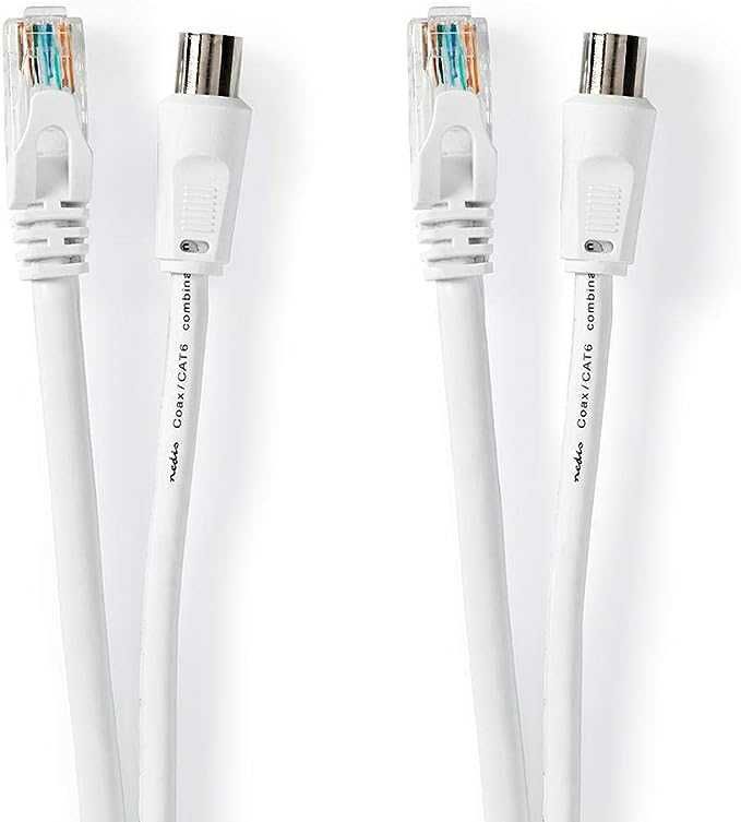 Nedis kabel koncentryczny / CAT6 | ze złączami  IEC i Ethernet.