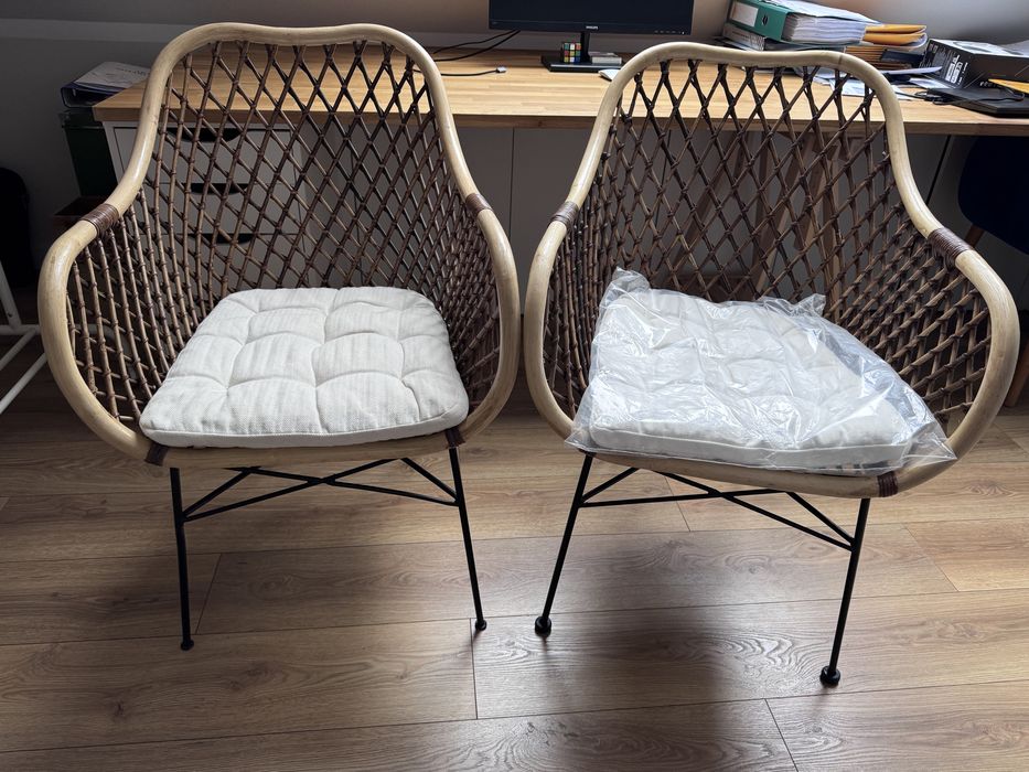 2x Krzesło Marrupe z naturalnego rattanu