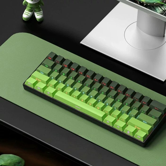 Механическая клавиатура 60% | Зелёная подсветка, компактная, игровая