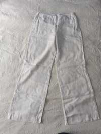Spodnie lniane szerokie nogawki H&M rozmiar S
