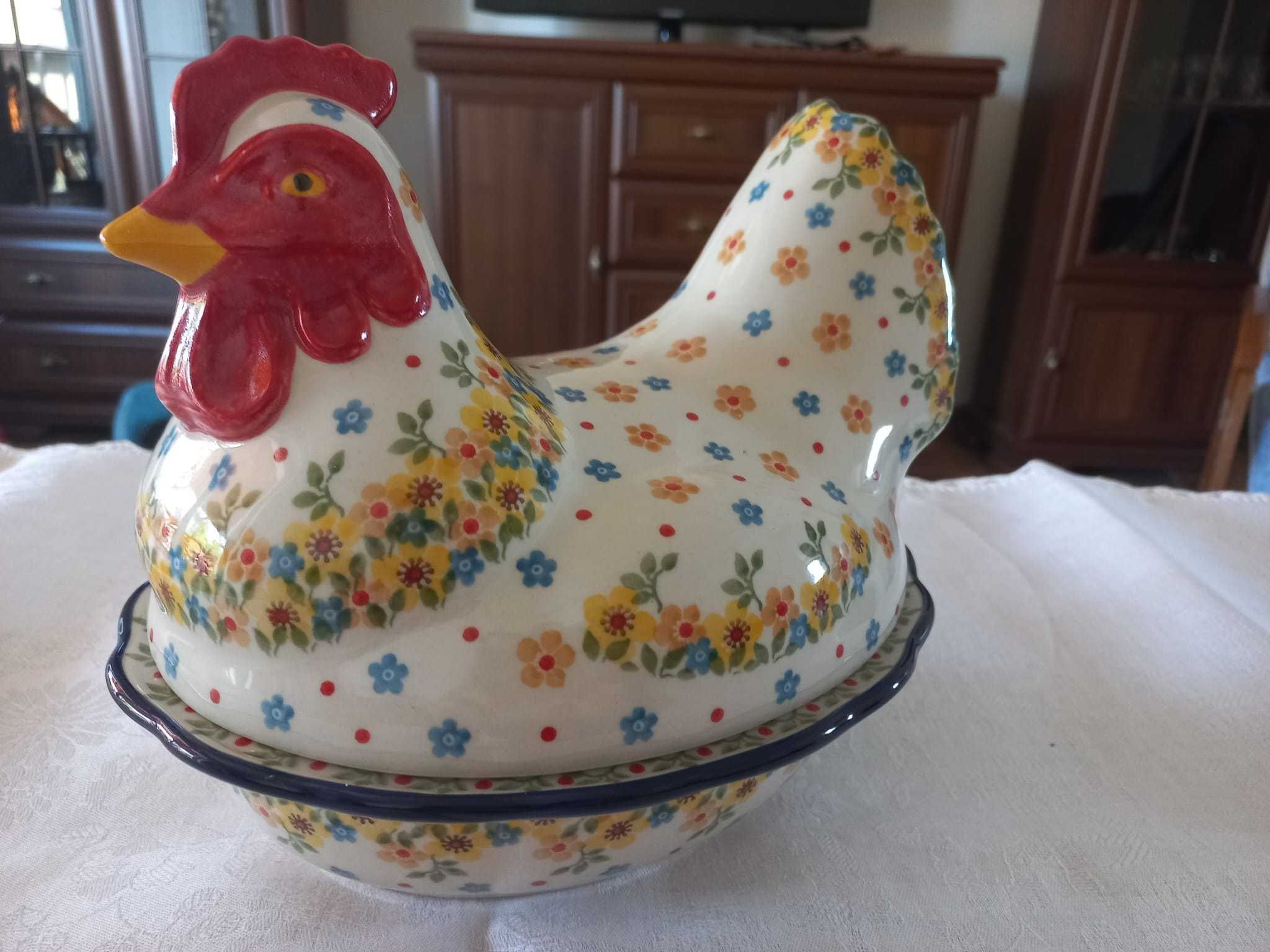 Pojemnik, zapiek kura ceramika Bolesławiec