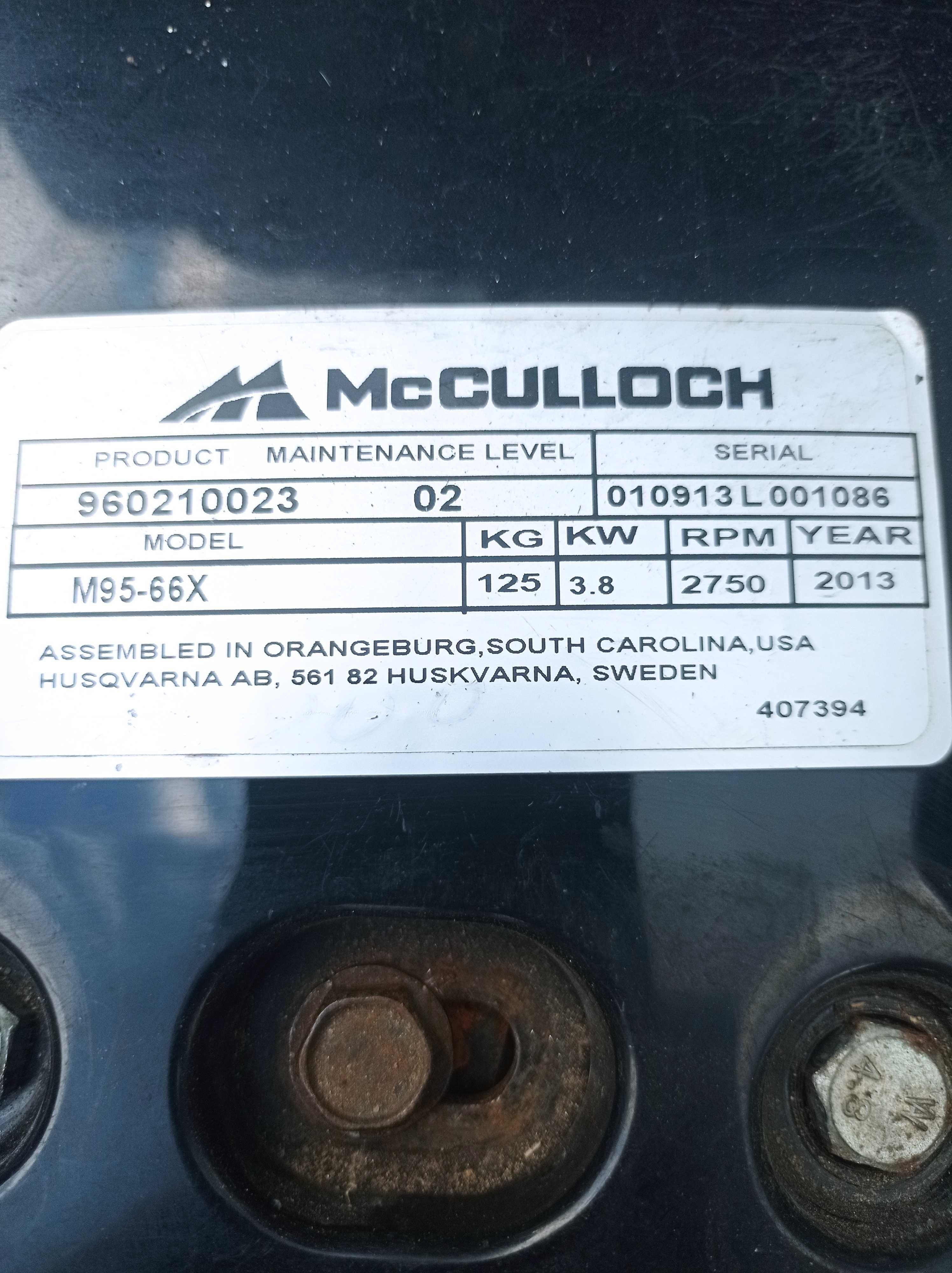 Kosiarka traktorek Mculoch M95-66X Husqvarna