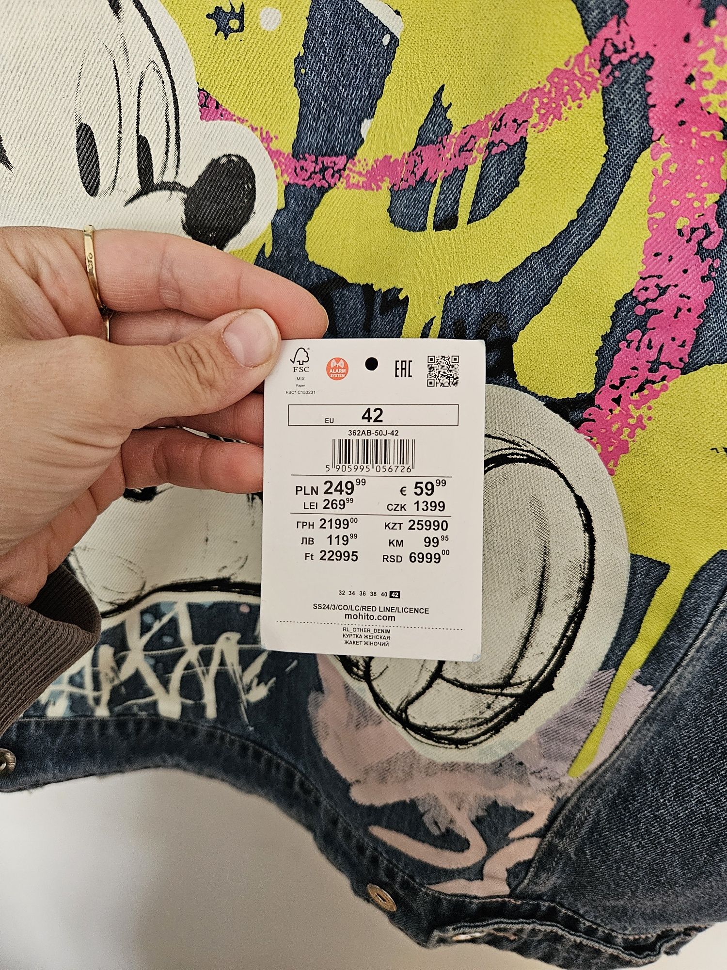 Nowa jeansowa kurtka z Myszką Miki