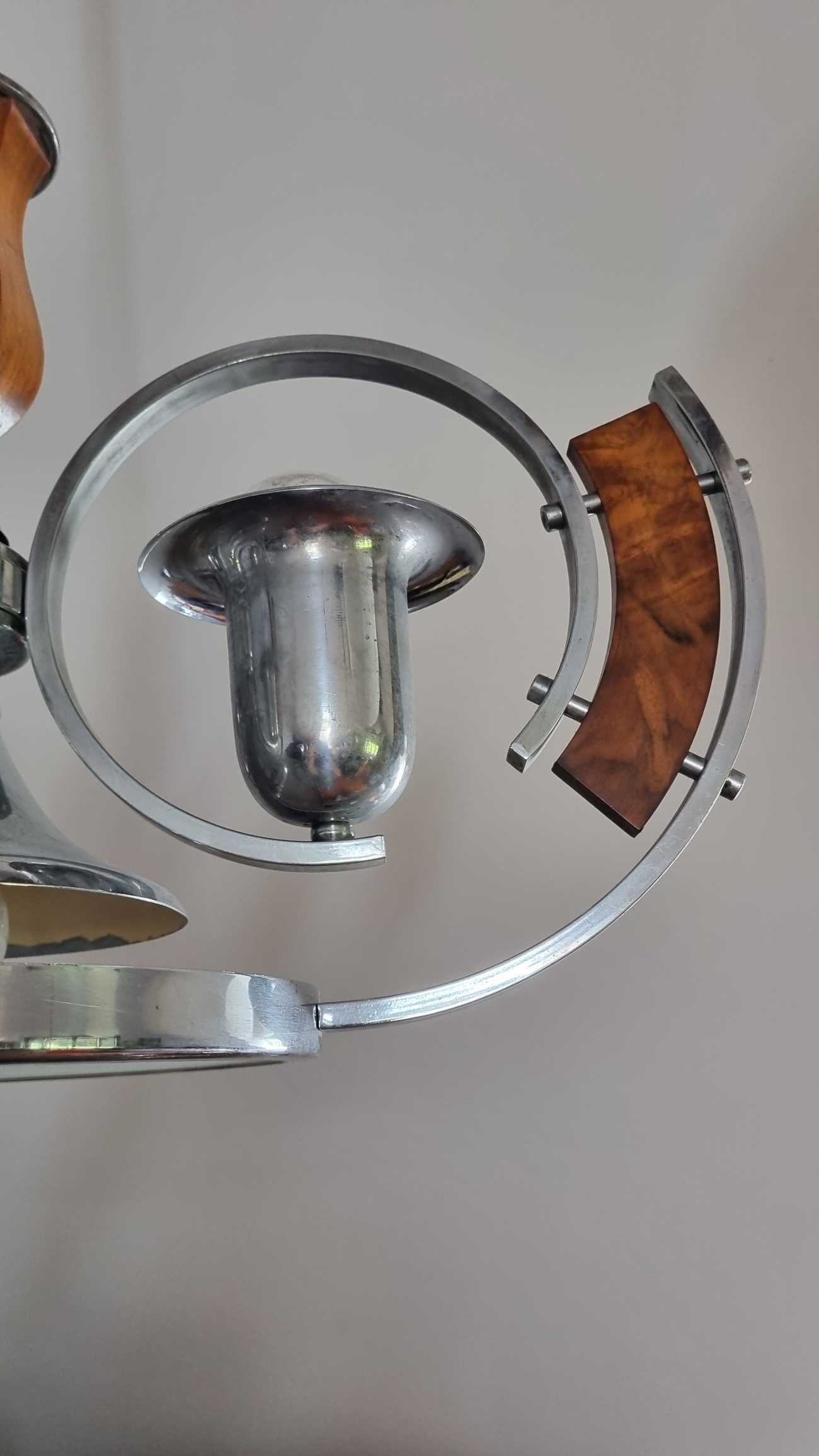 Żyrandol Lampa Bauhaus rasowe Art Deco Czechosłowacja lata 30 design