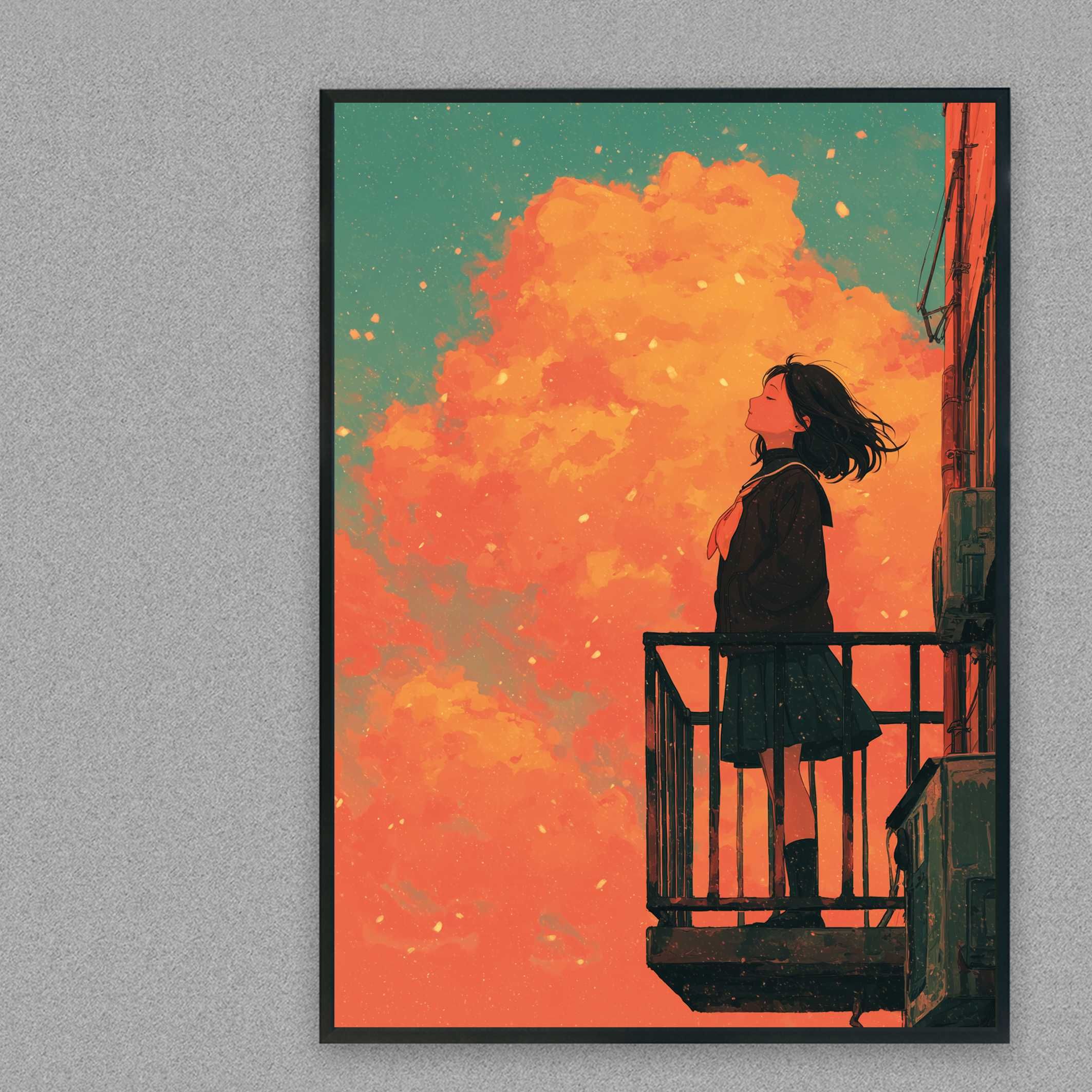 plakat anime manga japoński styl, plakat postać anime styl manga