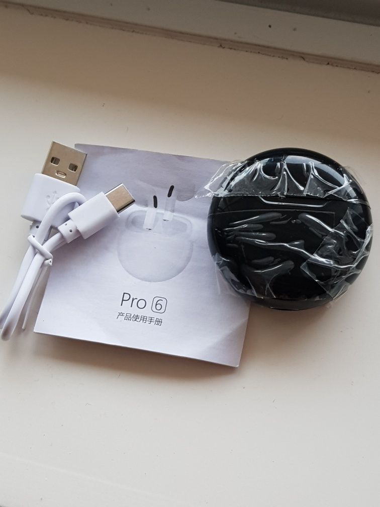 Auriculares earphones Bluetooth pro6 pretos NOVOS