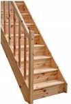 Schody drewniane proste balustrada