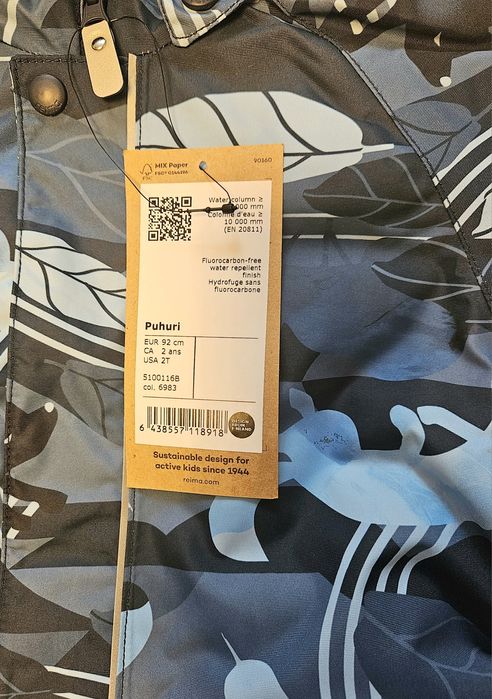 Reima Kombinezon zimowy "Puhuri" niebieski 92 98, wodoodporny pu-huri