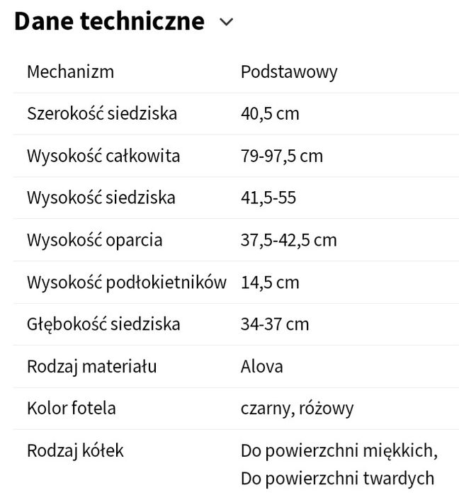 % % Krzesło do biurka BARBIE