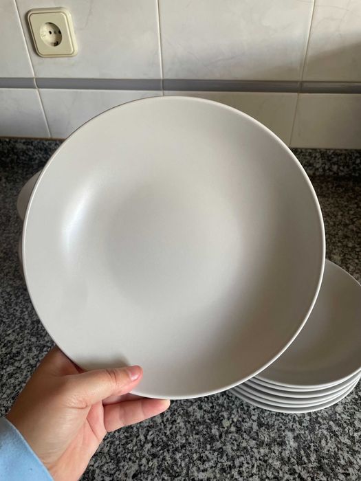Serviço IKEA FÄRGKLAR 18 pçs mate cinz clr