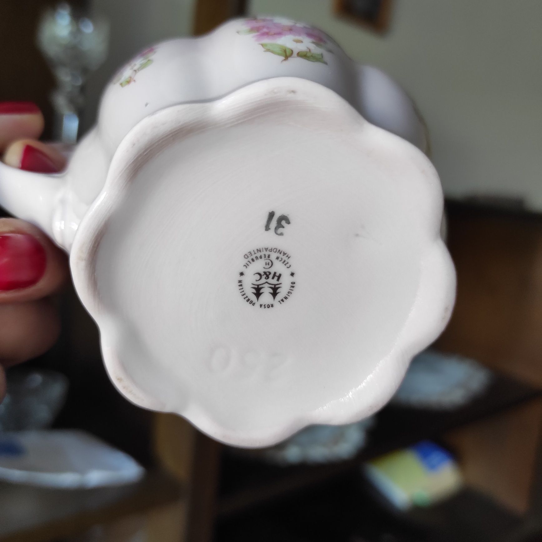 Różowa porcelana kubek H&C Chodov