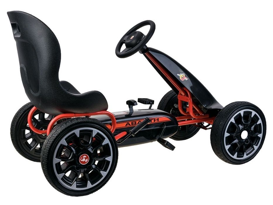 Wielki GOKART ABARTH na pedały Duże miekkie koła czarny