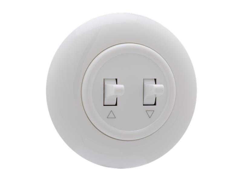 RETRO przełącznik roletowy/ żaluzjowy (chwilowy) BIAŁY LOFT PRL