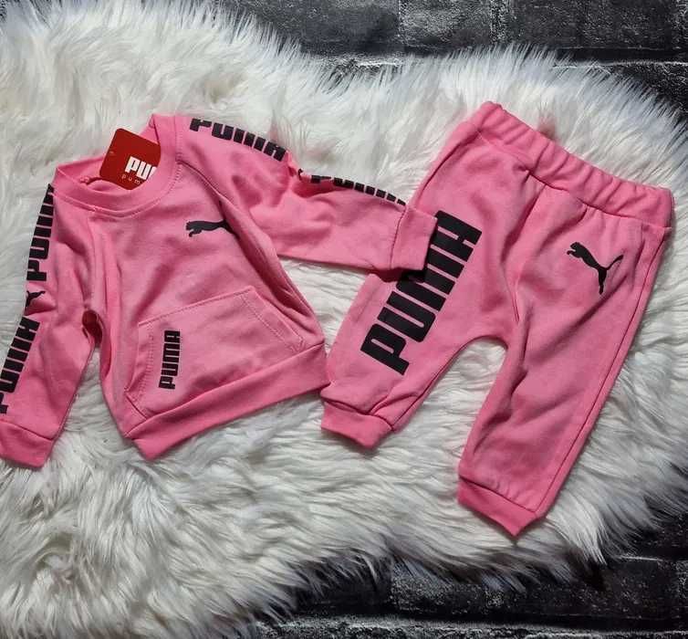 Komplet niemowlęcy dla dziewczynki bluza + spodnie różowy 86/92