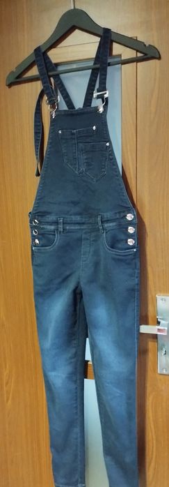 Ogrodniczki damskie długie granatowe Lotus