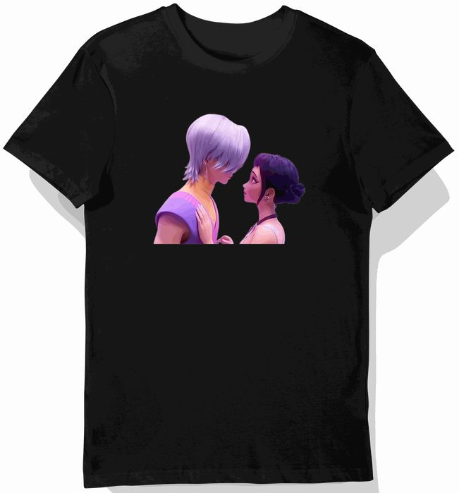 Koszulka dziecięca czarna, para wpatrzona w siebie 116