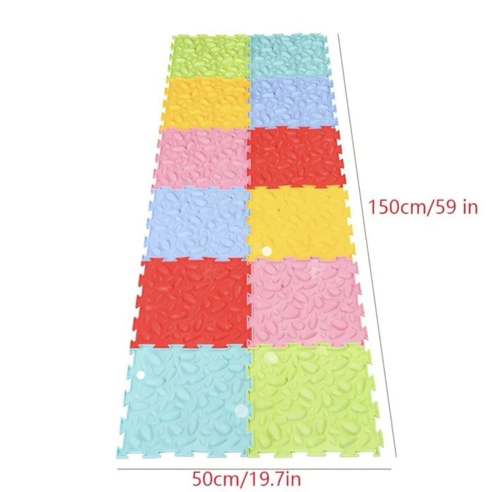 Ортопедичний масажний килимок  набір з 12 кольорових модулів