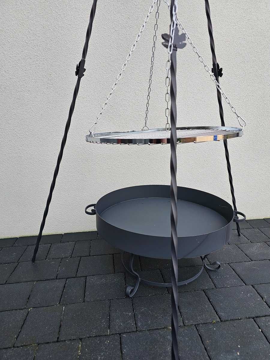 Grill ogrodowy trójnóg, ruszt palenisko gril 70cm Duży, Zestaw