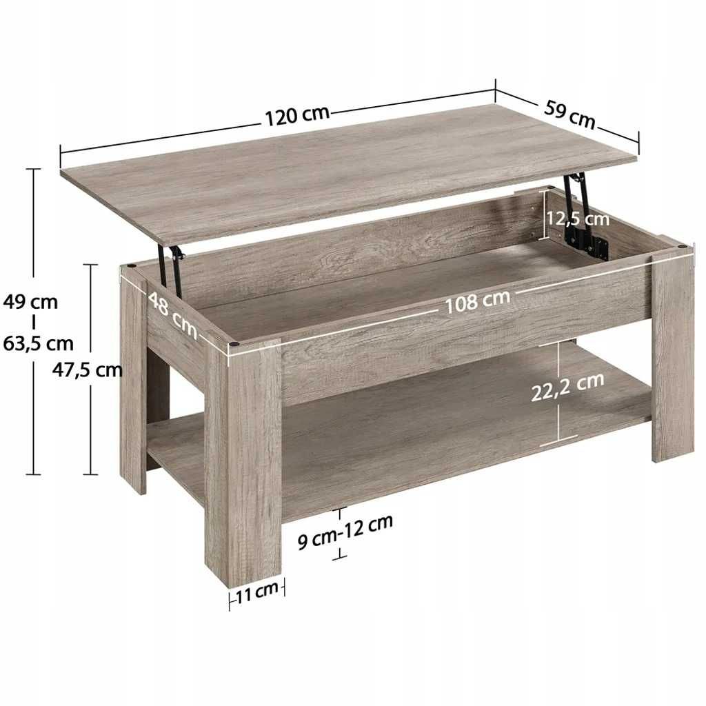 Stolik kawowy Yaheetech prostokątny 120 x 59 x 63,5cm