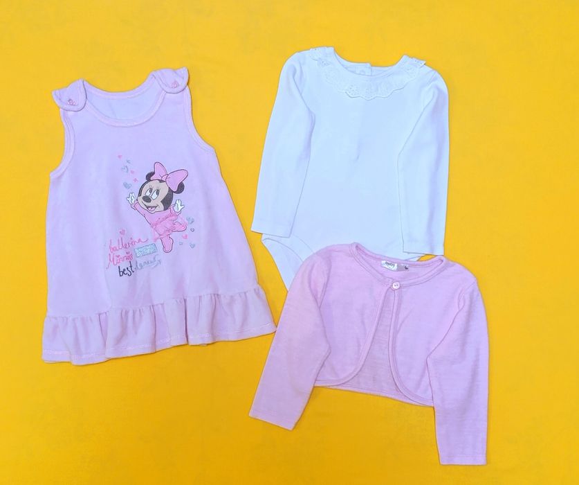 Набір одягу для дівчинки 9-12 міс. (74-80 см). Ціна за набір.