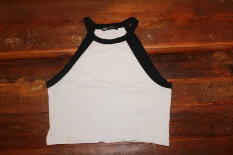 Top da Zara branco e preto