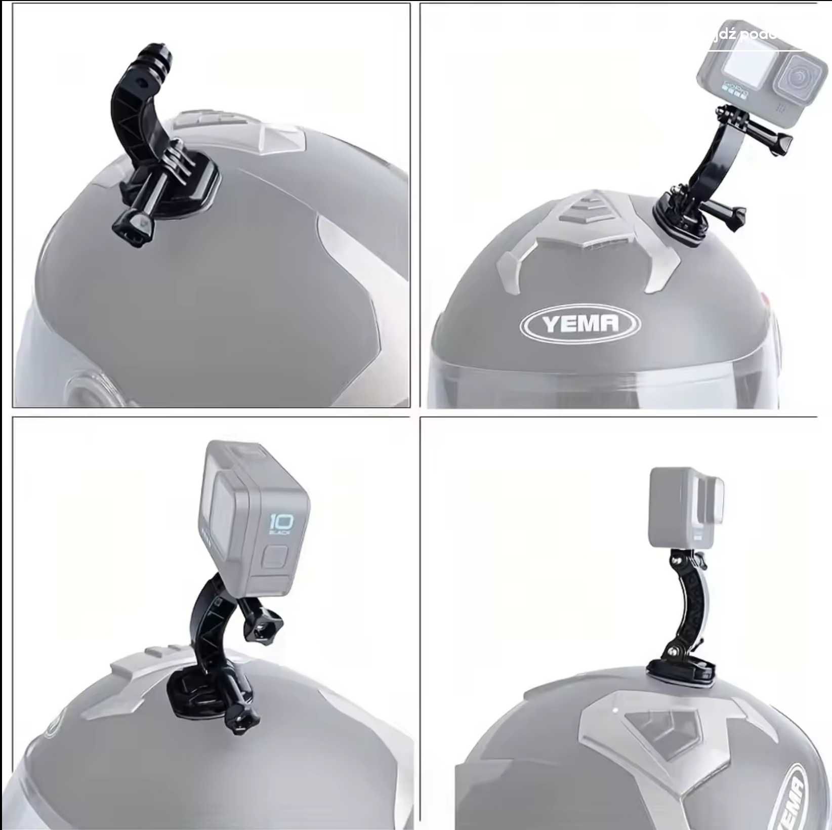 Uchwyt na kask przyklejany do kamery DJI GoPro