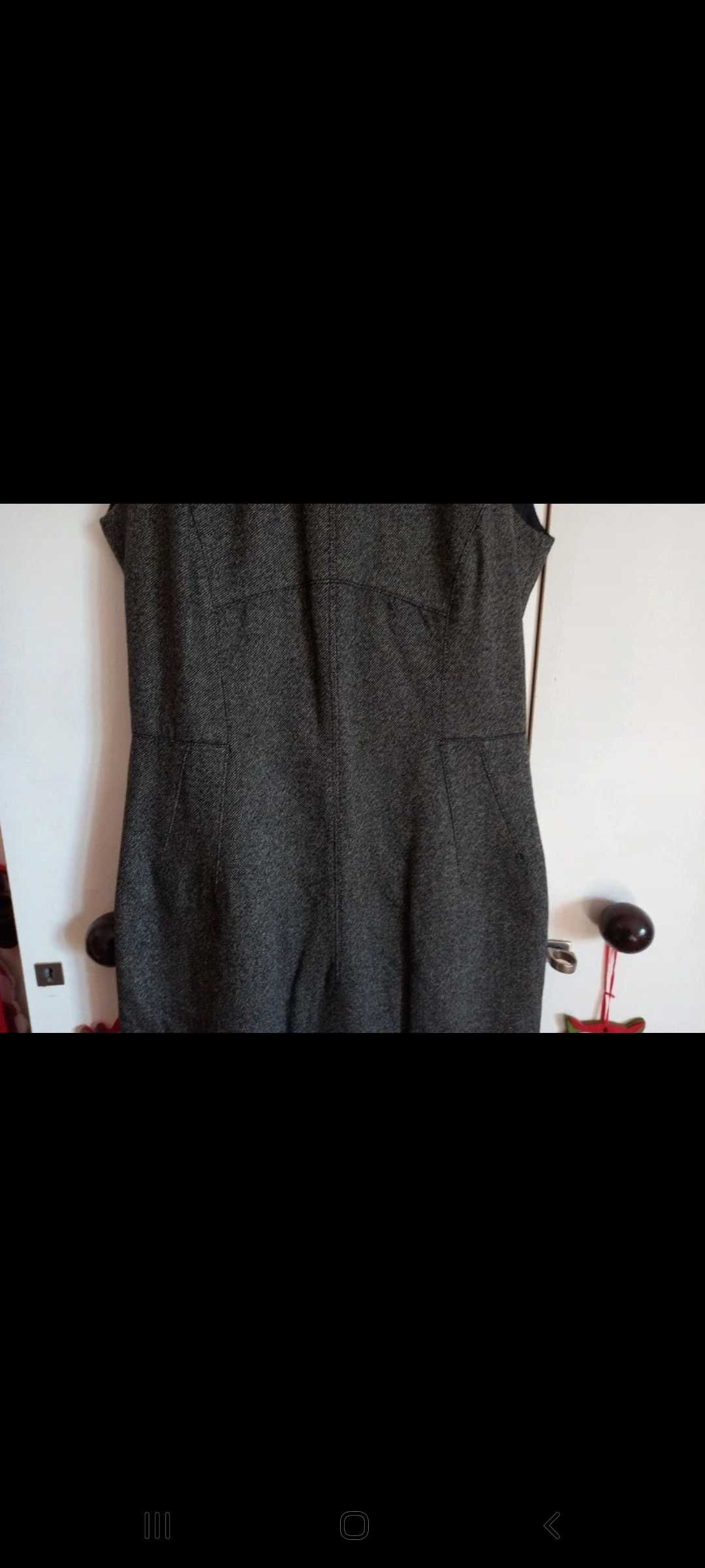 Vestido cinzento mesclado - S - Zara Woman