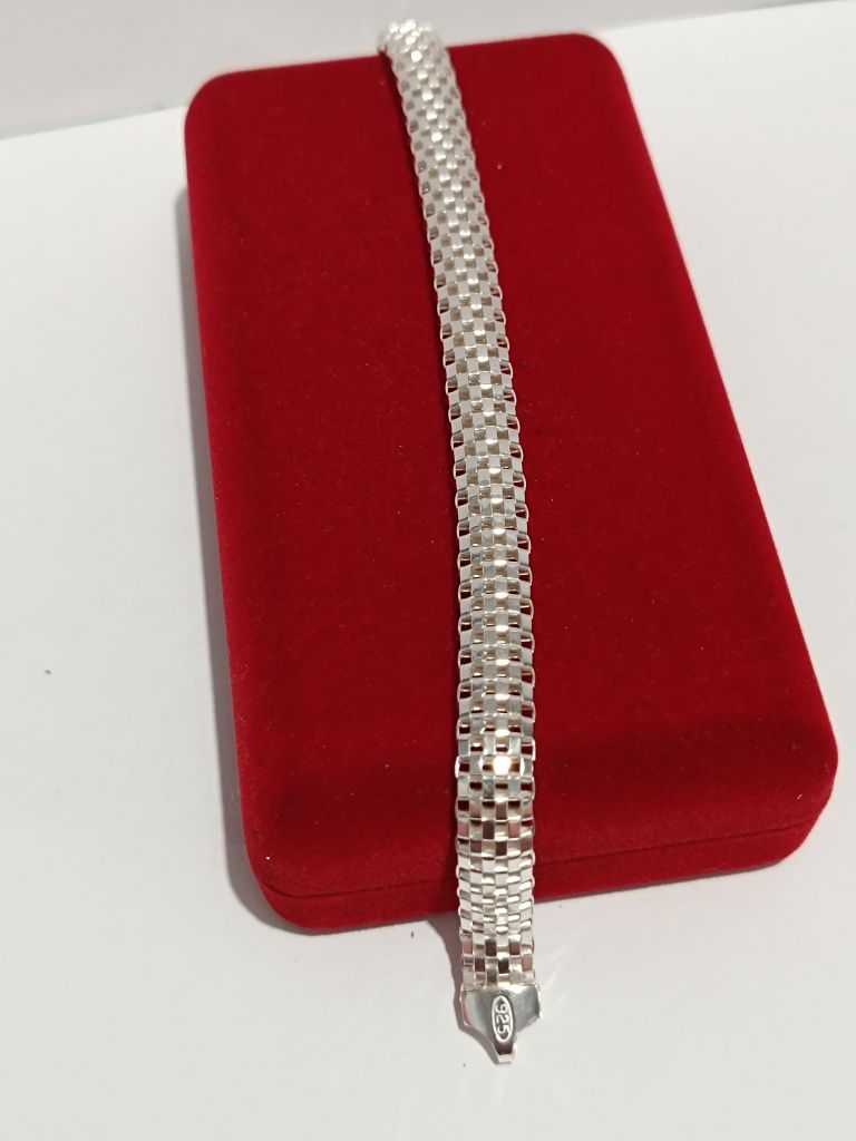 Srebrna bransoletka gruby Bismark długość 19cm, srebro 925