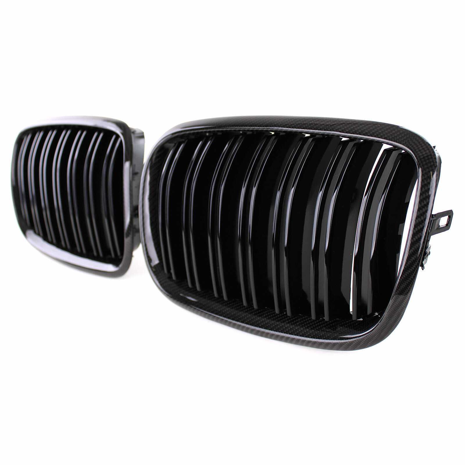 Grelha lâmina dupla desportiva preta BMW X5 E70 X6 E71 2006 a 2014