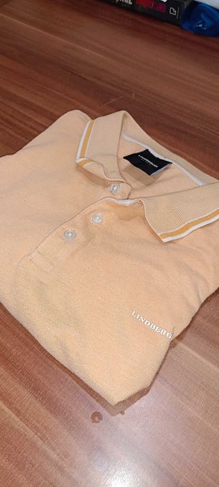 Koszulka polo XL (extra large) bawełniana morelowa Lindbergh