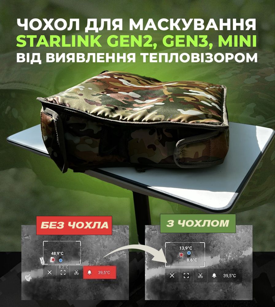 Чохол актитепловізійний на старлінк.Луска. Хакі, Мультикам, Піксель