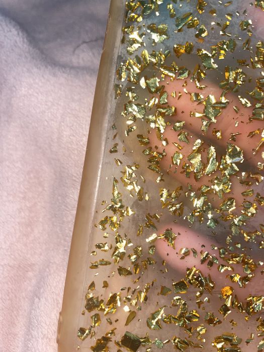 case etui iphone 6s 7 złoto drobinki transparentny